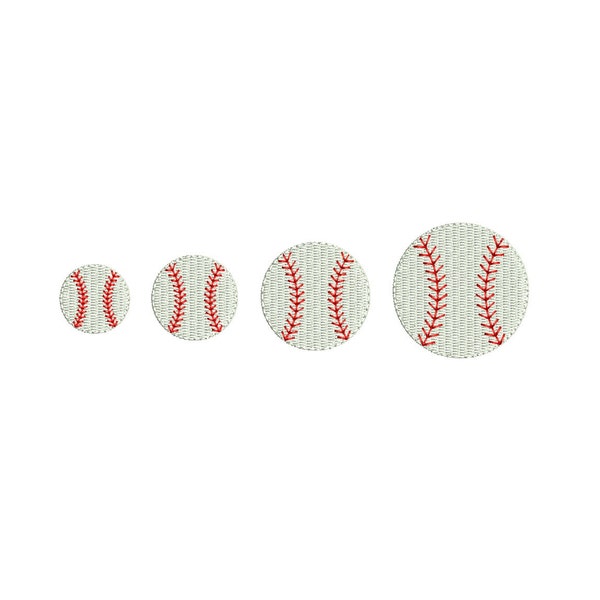 Baseball Mini Machine Embroidery Design. 4 sizes. Instant download