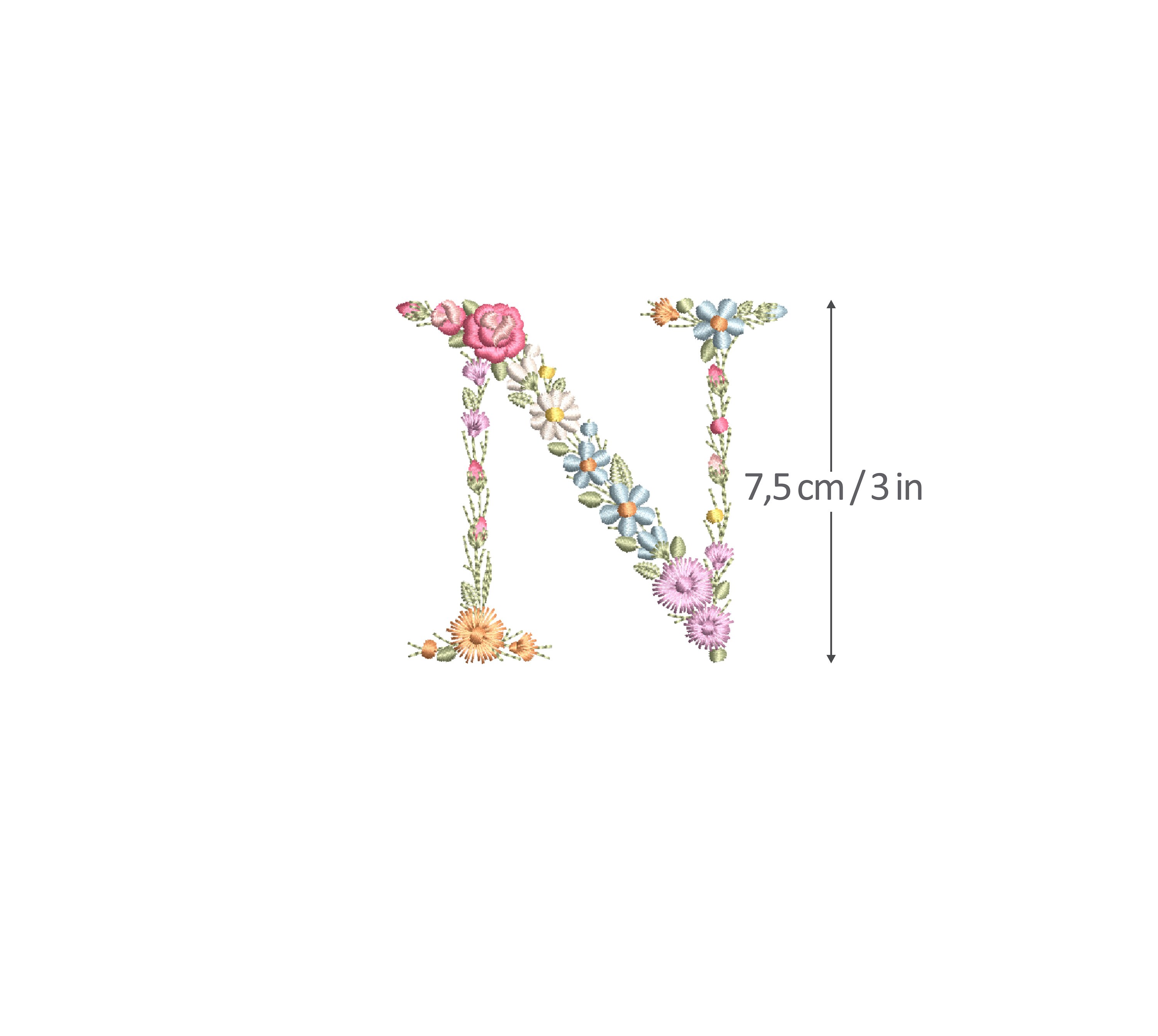 Machine Monogram Letter N Machine Embroidery LETTER N Uppercase 3