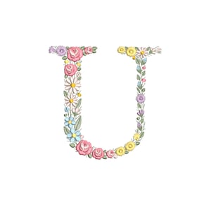 Bordado à máquina LETRA U Maiúscula 15 cm/6" de altura fonte floral delicada bastidor 8x8 Monograma Heirloom Broderie máquina Stickdatei Ricamo macchina