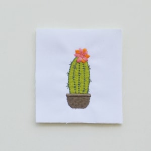 Mini Potted Cactus machine embroidery design. Small cacti machine embroidery files. 3 sizes. Instant download