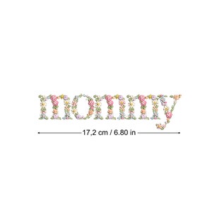 Machine embroidery design &quot;mommy&quot; in floral letters 5X7 HOOP Dainty flower Heirloom Stickdatei  Broderie machine Ricamo macchina bordado