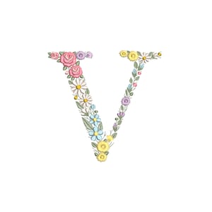 Máquina de bordar LETRA V 15 cm/6 "de altura delicada fonte floral 8x8 argola Herança Monograma Broderie máquina Stickdatei Buchstaben Ricamo macchina
