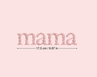 Machine embroidery design MAMA in floral letters 5X7 HOOP Dainty flower Heirloom Girl Stickdatei  Broderie machine Ricamo macchina bordado