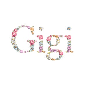 Diseño de bordado a máquina GIGI  bordado digital  Matriz de bordado floral Descarga inmediata dst pes exp jef sew hus vip vp3 xxx