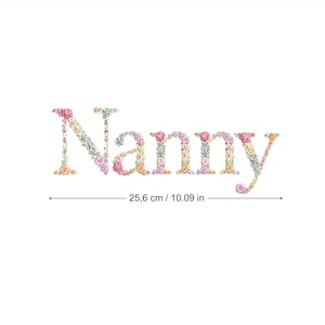 Diseño de bordado a máquina "Nanny"  bordado digital  25 cm Matriz de bordado floral Descarga inmediata dst pes exp jef sew hus vip vp3 xxx