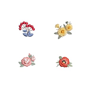 Mini Flowers Machine Embroidery Designs 1 &quot;/25 mm flowers / Blumen Stickdatei /broderie fleur /ricamo fiori / mini bordado a máquina flores