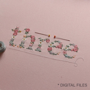 Diseño de bordado a máquina THREE  bordado digital para cumpleaños . Matriz de bordado floral. Descarga inmediata.
