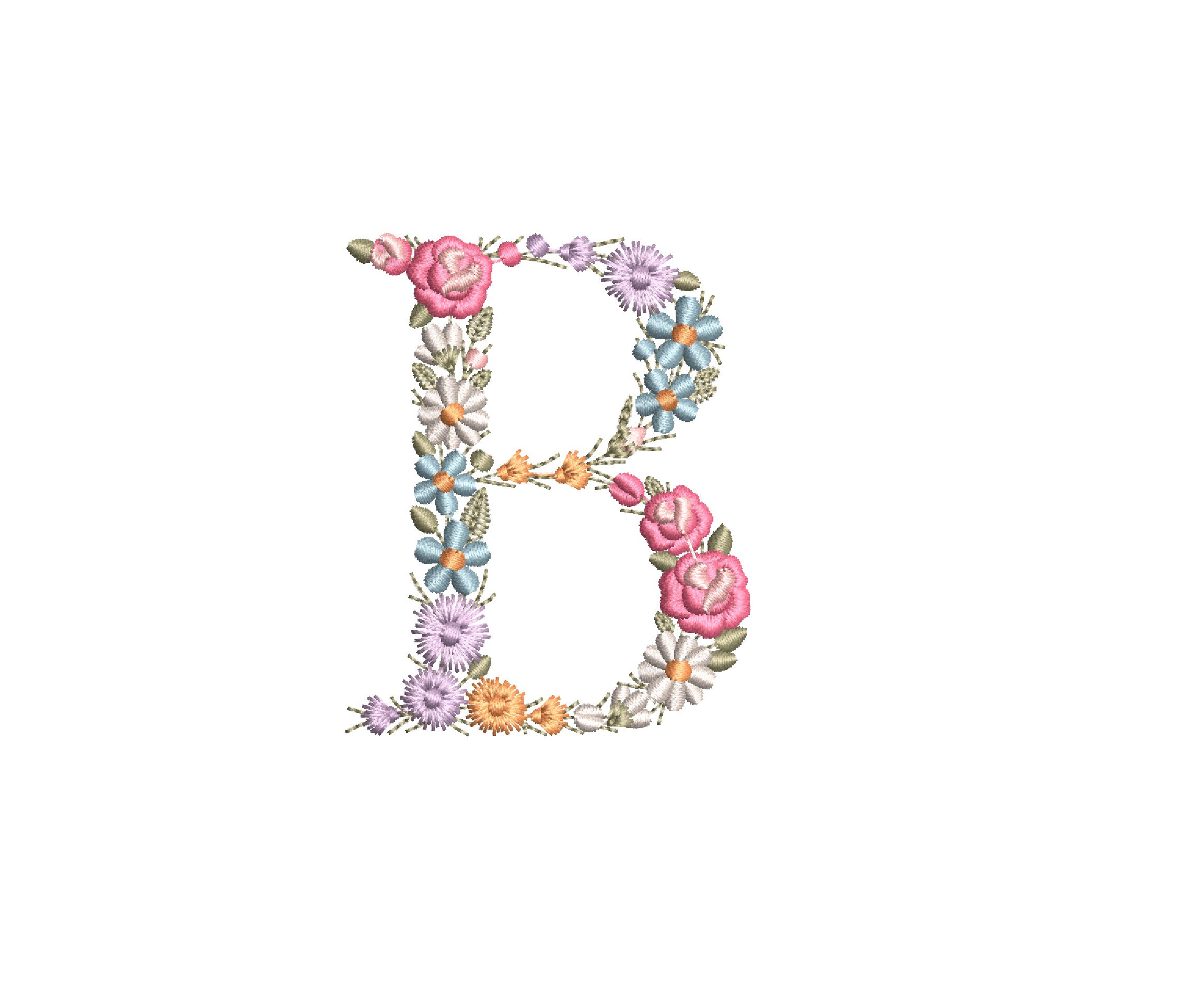 Machine embroidery letter b uppercase 375 cm dainty  etsy new zealand