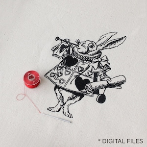 Conejo Blanco (Alicia en el País de las Maravillas) matriz de bordado . Descarga inmediata