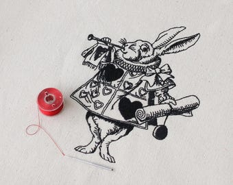 Vintage Rabbit machine embroidery design -Alice in Wonderland. Victorian linework embroidery files. 4" x 5.10". Instant download