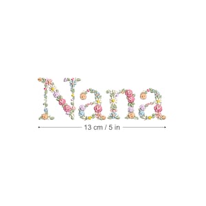 Diseño de bordado a máquina NANA 13 cm  bordado digital  Matriz de bordado floral Descarga inmediata dst pes exp jef sew hus vip vp3 xxx