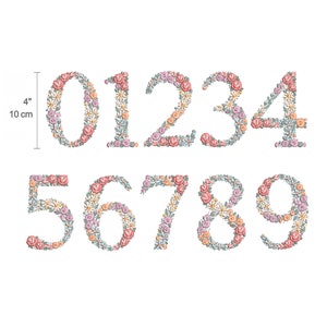 Machine embroidery designs 4&quot; Heirloom NUMBERS  Dainty floral spring Birthday 4x4 hoop - Nummer Stickdatei  Ricamo numeri  Broderie nombres