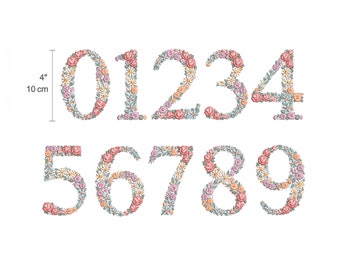 Machine embroidery designs 4" Heirloom NUMBERS  Dainty floral spring Birthday 4x4 hoop - Nummer Stickdatei  Ricamo numeri  Broderie nombres