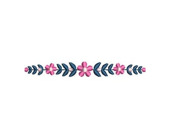 Small Flowers Border Machine Embroidery design. 3 sizes. Instant download