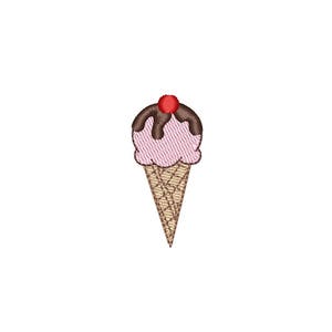 Mini Eiswaffel Stickdatei. Eiscreme Stickmaschine, Stickmuster. 4 Größen (4x4hoop). Sofortiger Download