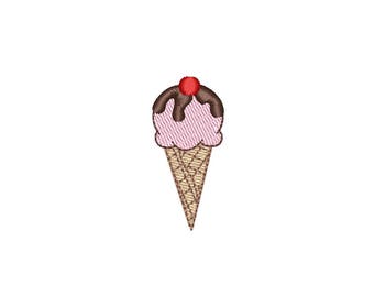 Mini Ice Cream Cone machine embroidery design. Ice cream machine embroidery pattern. 4 sizes (4x4 hoop). Instant download