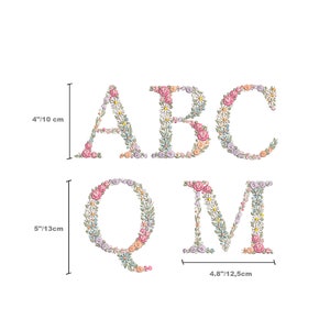 Machine embroidery UPPERCASE ALPHABET Heirloom floral letters - Romantic font - Blumen Stickdatei Broderie fleurs Alfabeto ricamo