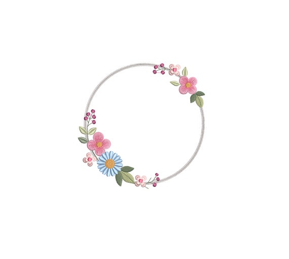 Diseño de bordado a máquina Corona de flores GRANDE Bordado de flores grandes para bordar Diseño de bordado a máquina Corona de flores GRANDE Bordado