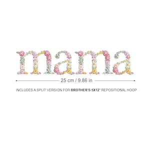 Diseño de bordado a máquina MAMA  25 cm bordado digital  Matriz de bordado floral Descarga inmediata dst pes exp jef sew hus vip vp3 xxx