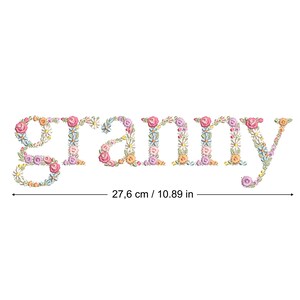Diseño de bordado a máquina GRANNY 27 cm  bordado digital  Matriz de bordado floral Descarga inmediata dst pes exp jef sew hus vip vp3 xxx