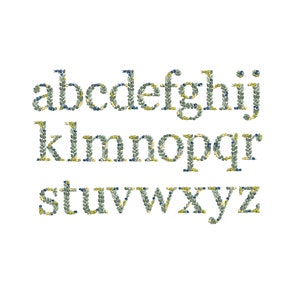 Machine embroidery Alphabet  LOWERCASE Small Letters leaves and berries 2"/51 mm monogram botanical Broderie Stickdatei Ricamo