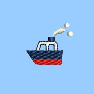 Mini ship machine embroidery design. 3 sizes. Instant download