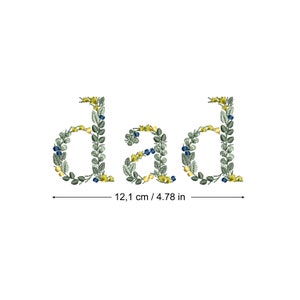Diseño de bordado a máquina DAD 12 cm bastidor 13x18cm Letras de hojas Descarga inmediata dst pes exp jef sew hus vip vp3 xxx