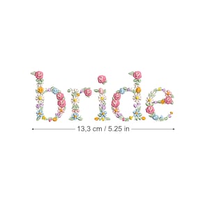 Diseño de bordado a máquina BRIDE  bordado digital  Matriz de bordado floral Descarga inmediata dst pes exp jef sew hus vip vp3 xxx