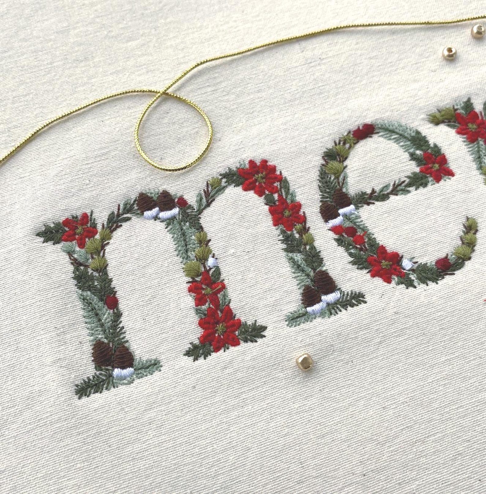 Repositional Embroidery Machine Embroidery Design Christmas MERRY 10