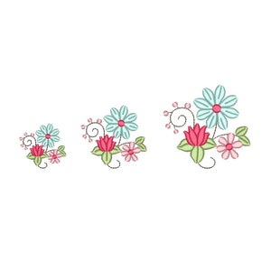 Mini Flowers Small Flower Bunch Machine Embroidery Design. 3 Sizes ...