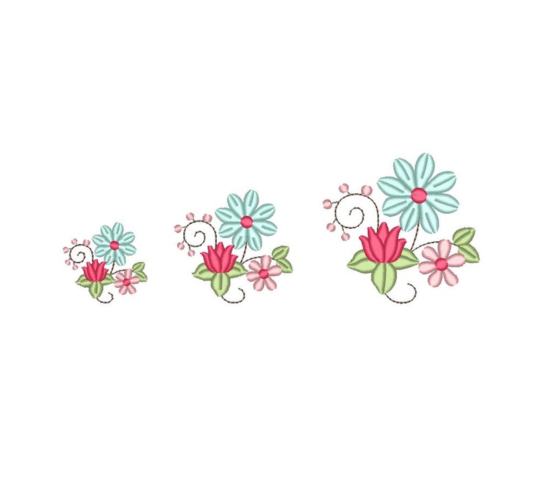 Mini Flowers Small Flower Bunch Machine Embroidery Design. - Etsy