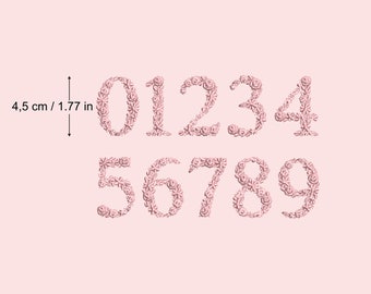 Machineborduurontwerpen 1,78" erfstuknummers kleine sierlijke bloemen Verjaardag Nummer Stickdatei Ricamo macchina numeri Broderie nombres