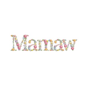 Diseño de bordado a máquina Mamaw  bastidor 13x18cm monograma flores Día de la Madre Descarga inmediata dst pes exp jef sew hus vip vp3 xxx