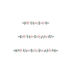 Dainty Border of Flowers machine embroidery design Simple floral monogram 3 sizes Blumen Stickdatei Ricamo Fiori Broderie Fleurs