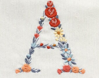 Machine embroidery LETTER A Uppercase 3"/7,5 cm Dainty floral font Heirloom Monogram Broderie machine Stickdatei Ricamo macchina 4x4 hoop