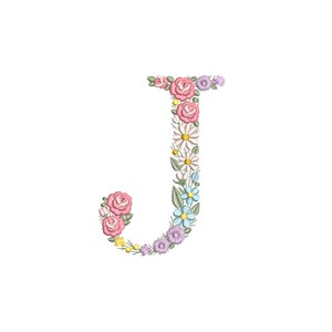 Bordado à máquina LETRA J Maiúscula 15 cm/6" de altura fonte floral delicada bastidor 8x8 Monograma Heirloom Broderie máquina Stickdatei Ricamo macchina