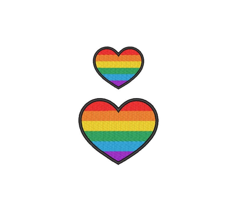 Machine embroidery design rainbow heart patch lgbtiq heart  etsy Machine embroidery design rainbow heart patch lgbtiq heart  etsy