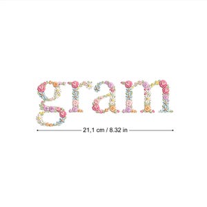 Diseño de bordado a máquina GRAM 21 cm  bordado digital  Matriz de bordado floral Descarga inmediata dst pes exp jef sew hus vip vp3 xxx