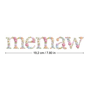 Machine embroidery design MEMAW in floral letters Dainty spring flowers Heirloom  Stickdatei  Broderie machine Ricamo macchina