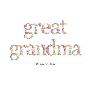 Diseño de bordado a máquina GREAT GRANDMA 20cm bordado digital  Matriz bordado floral Descarga inmediata dst pes exp jef sew hus vip vp3 xxx
