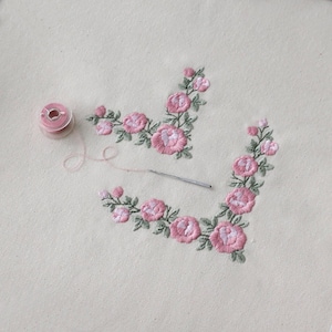 Roses Corner machine embroidery design. Corner Border of Roses - machine embroidery files. 2 sizes. Instant download