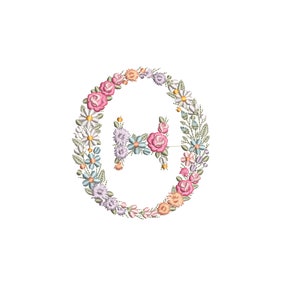 Maschinenstickerei Buchstabe Ḹ THETA 10 cm zierlich floral Heirloom Sorority Monogram Broderie maschine Stickdatei Ricamo macchina