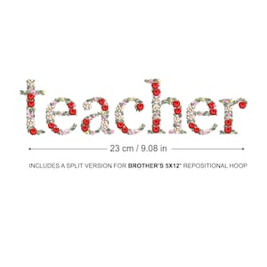 Diseño de bordado a máquina "Teacher"  bordado digital  Matriz de bordado floral Descarga inmediata dst pes exp jef sew hus vip vp3 xxx
