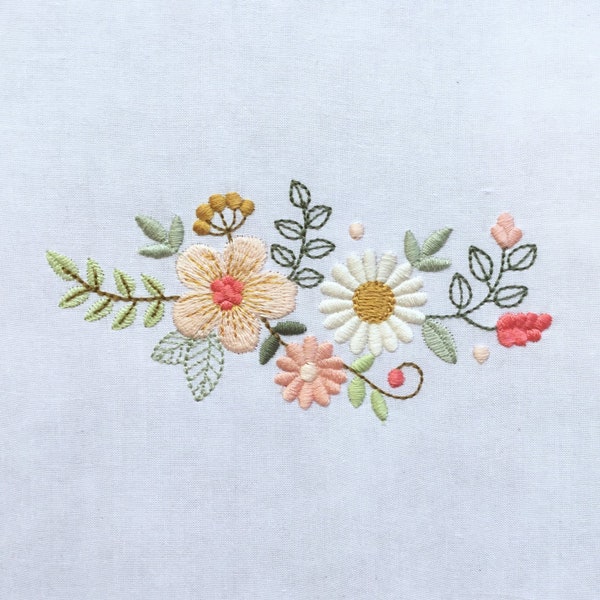 Machine embroidery design- Modern boho flowers - Modern floral digital embroidery. 9 colours. 3 sizes. Instant download
