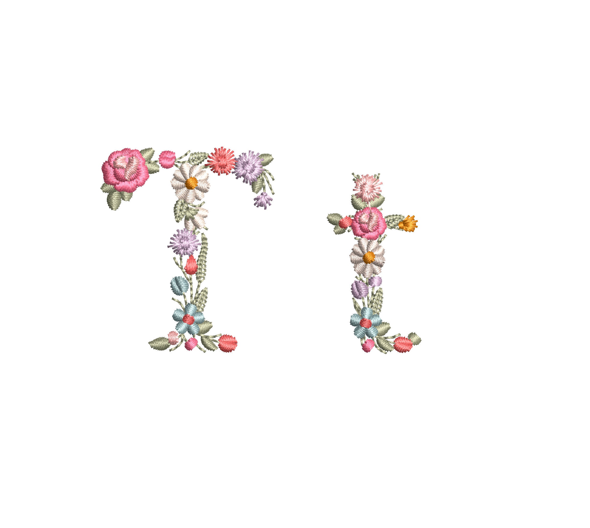 a Floral Font - Buchstaben Mm/1.70 Heiloom Dainty Ricamo Flower Letter Stickdatei Macchina Design Etsy Tall Small 43 Machine T Embroidery Monogram