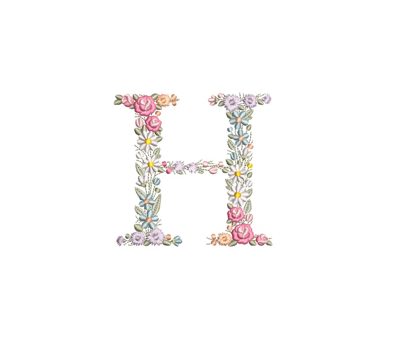 Machine Embroidery LETTER H Uppercase 96cm / 3.80 Tall Etsy UK