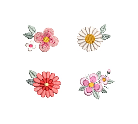 Small flowers 2  embroidery design boho flowers- small floral embroidery  Blumen Stickdatei - broderie machine fleur - ricamo macchina fiori