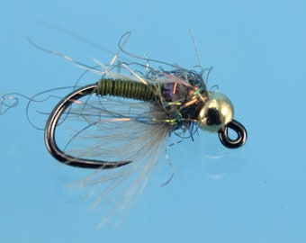 Sweet Meat Caddis, 3-pack barbless jig flies, trout flies