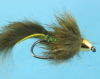 Slumpbuster Olive color, barbless streamer