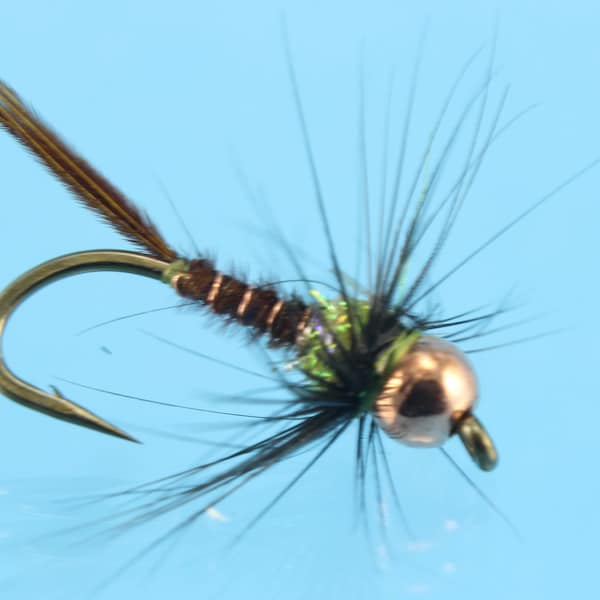 Tungsten Pheasant Tail Nymph Soft Hackle, barbed or barbless hooks, 3 pack trout flies, soft hackle flies